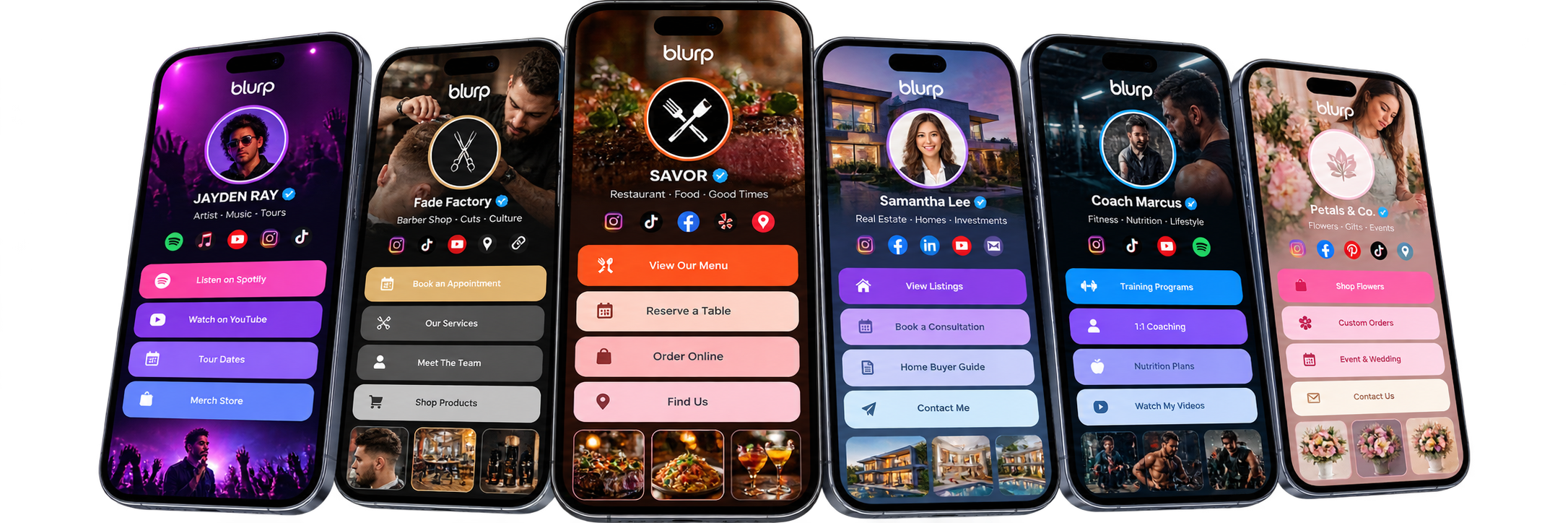 Blurp mobile profile showcase